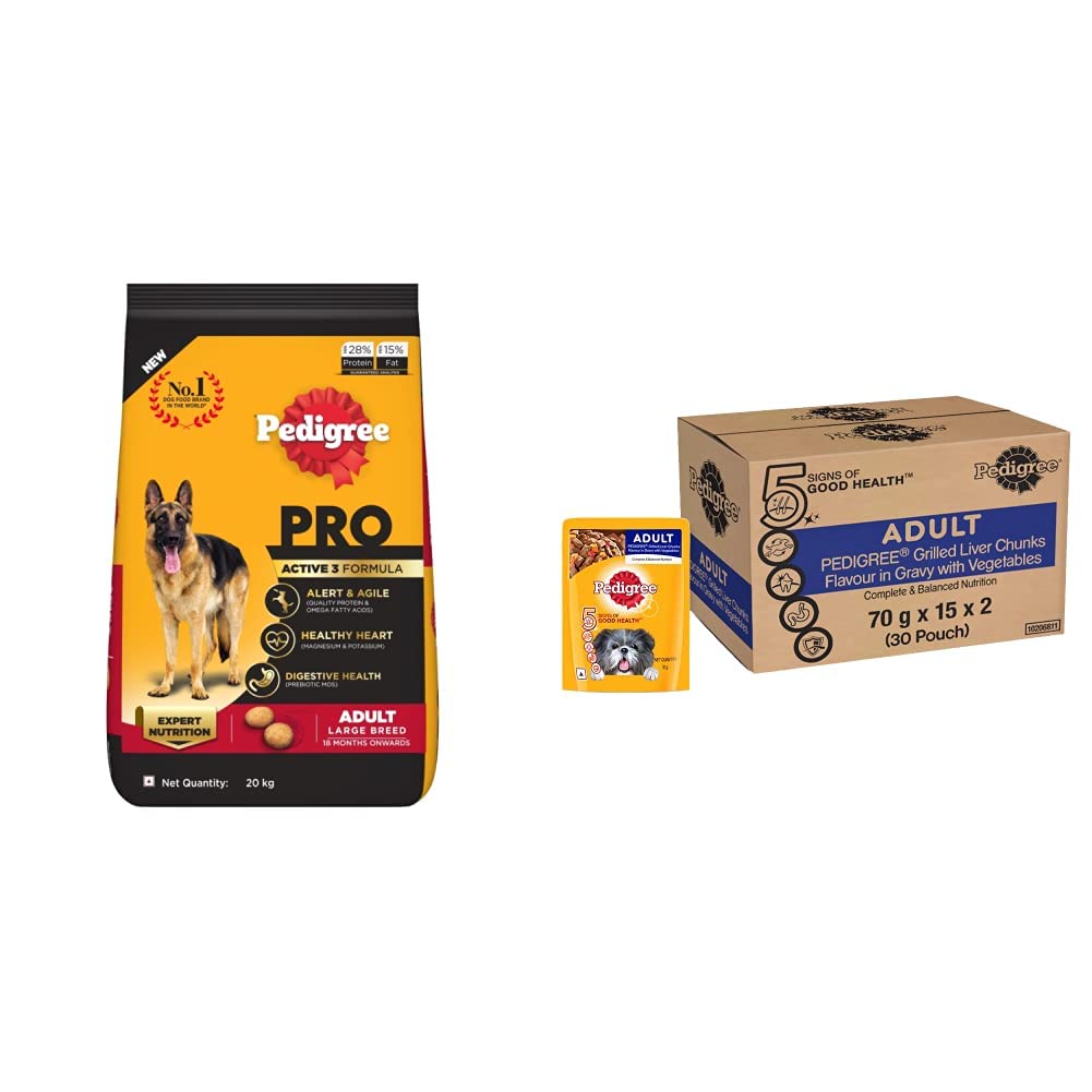 See full amazon price history chart for Pedigree PRO Expert Nutrition Dry Food (18 Months Onwards), 20kg Pack& Wet Food for Adult Dogs, 30 Pouches (30 X 70 g) Pedigree PRO Expert Nutrition Dry Food (18 Months Onwards), 20kg Pack& Wet Food for Adult Dogs, 30 Pouches (30 X 70 g) (B0BP4ZQ1W1) Amazon Price History, Amazon Price Tracker