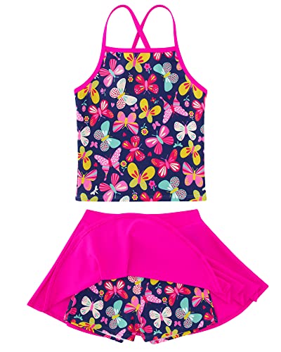 Image of Girls Tankini Swimsuit Two Piece Bathing Suit with Adjustable Strap 3-13 Years