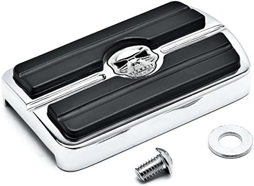 Krator Chrome Brake Pedal Pad Cover Black NonSlip Rubber Compatible with Harley Davidson Road Kings 1980-2015