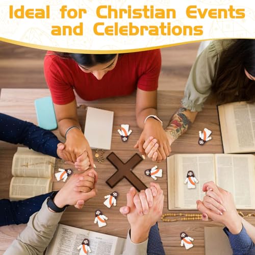 Mini figurines de Jésus pour cache-cache de Pâques et animations d'église (30 pièces orange) - 5