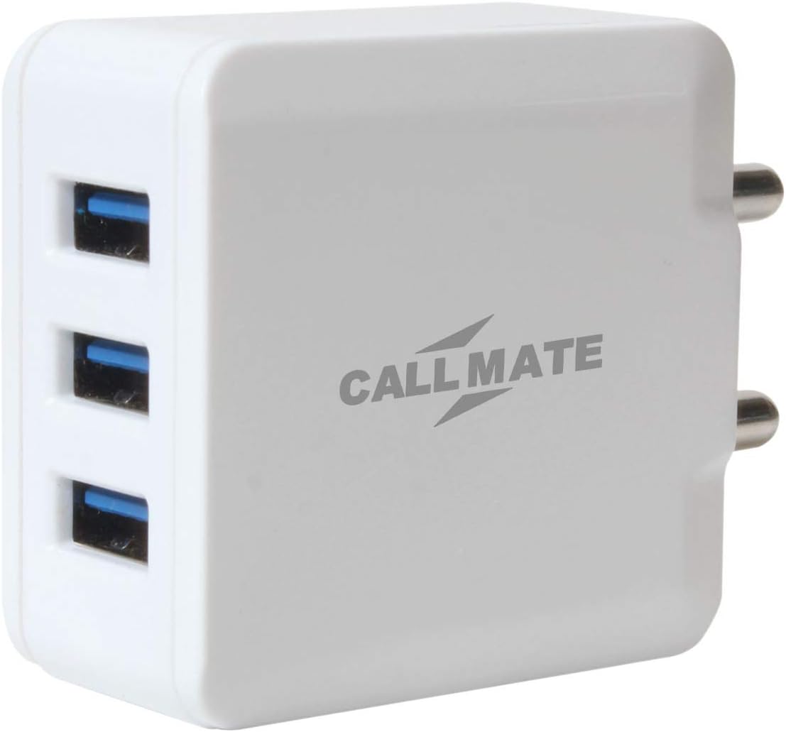 CallMate LC090 3.1A Triple Port Fast Turbo Charger Adapter with Micro USB Cable