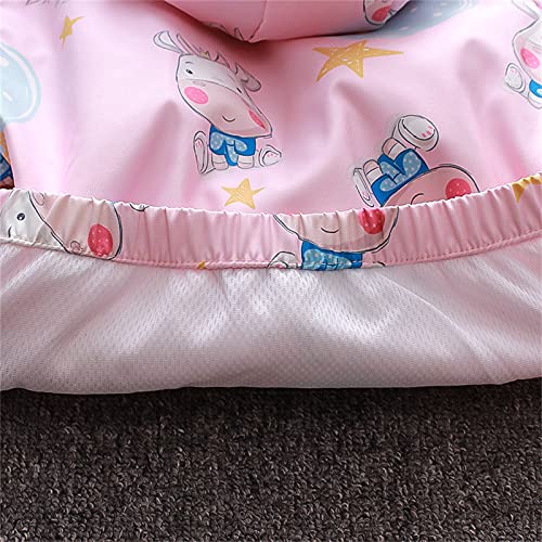 Hooded Jacket for Girls Mesh Lined Zip 𝗖artoon Print Lightweight Raincoat Windproof Outerwear with Pocket4