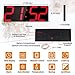 Goetland 17-3/5 inches Jumbo Wall Clock LED Digital Multi Functional Remote Control Countdown Timer Temperaturer, Red Digital on Black Background