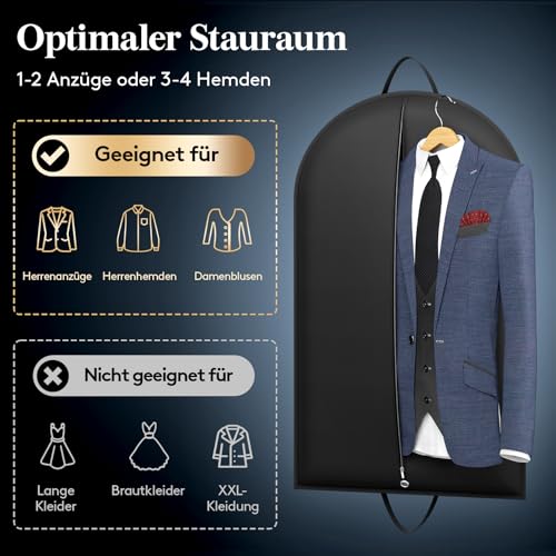 Lifewit kleidersack 100 x 60 cm,Kleiderschutzhülle 120 GSM Materialstärke mit Schuhsack für Anzug, Blazer, Kostüm, Premium Anzugtasche für Reisen und Aufbewahrung, 1 Stück