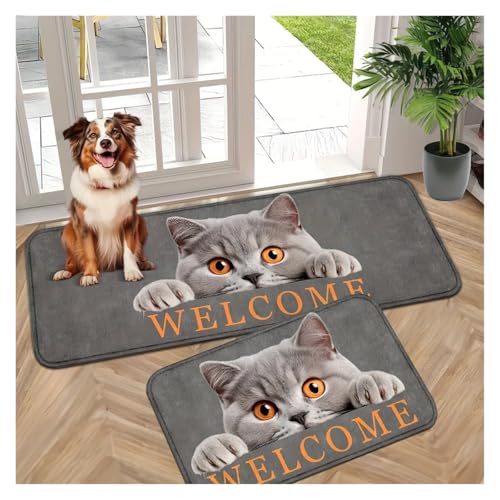 Tapis gris chaton mignon pour protéger le sol des chaussures - 3