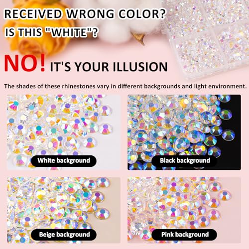 Image of Resin Jelly Rhinestones for Crafting with B7000 Jewelry Glue, 2 Boxes Transparent AB Flatback Crystals with 3Pcs 10ml Glue, Bedazzling Non Hotfix Gems for DIY Tumblers Clothing Shoes Manicure