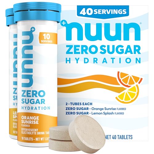 Nuun Zero Sugar Hydration Electrolyte Tablets - Sodium Potassium Chloride Calcium Magnesium Light & Delicious Fruit Flavors No Sugar Gluten Free Vegan Mixed Citrus 4 Pack (40 Servings Total)