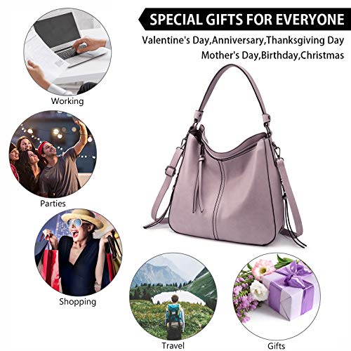 Image of Realer Hobo Crossbody Bags for Women Designer Faux Leather Hobo Handbags Retro Large Size Shoulder Bag Bucket Purse