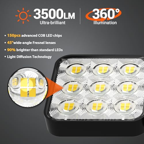 WdtPro 2025 Solar Lights Outdoor Flood Light, 3500LM Bright Motion Sensor Outdoor Lights, 3 Heads & Upgrade Glass Panel, LED Solar Powered Security Light Spotlights Waterproof for Outside Yard-2Pack - Image 3