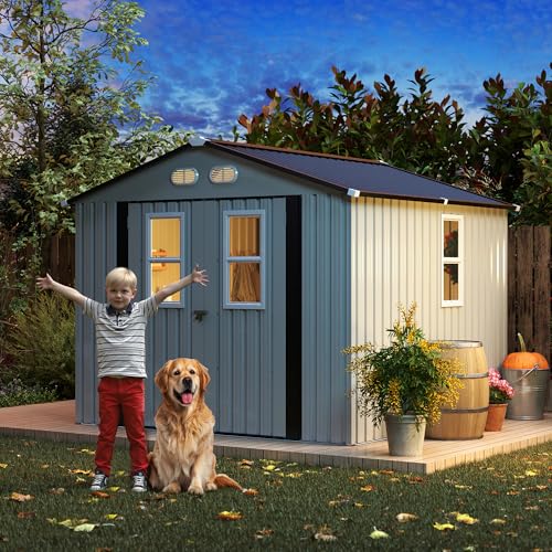 KEIKI 8x8 Metal Shed With Windows