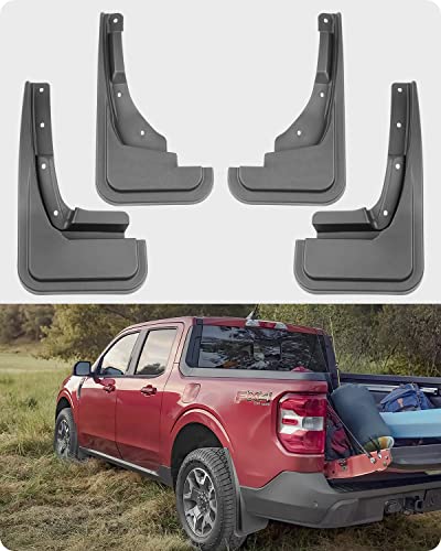 Mud Flaps For 2022 2023 Ford Maverick Accessories, All Weather Guard Mud Guards Splash Front & Rear 4Pc Set #TOP7
