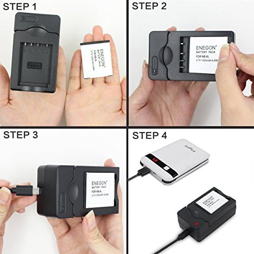 ENEGON 2-Pack NB-6L Replacement Battery and Charger Kit for Canon NB-6L, NB-6LH, CB-2LY and Canon PowerShot SX510 HS, SX500 IS, SX710 HS, SX520 HS, SX530 HS, SX700 HS, SX280 HS, SX260 HS, SX170 IS