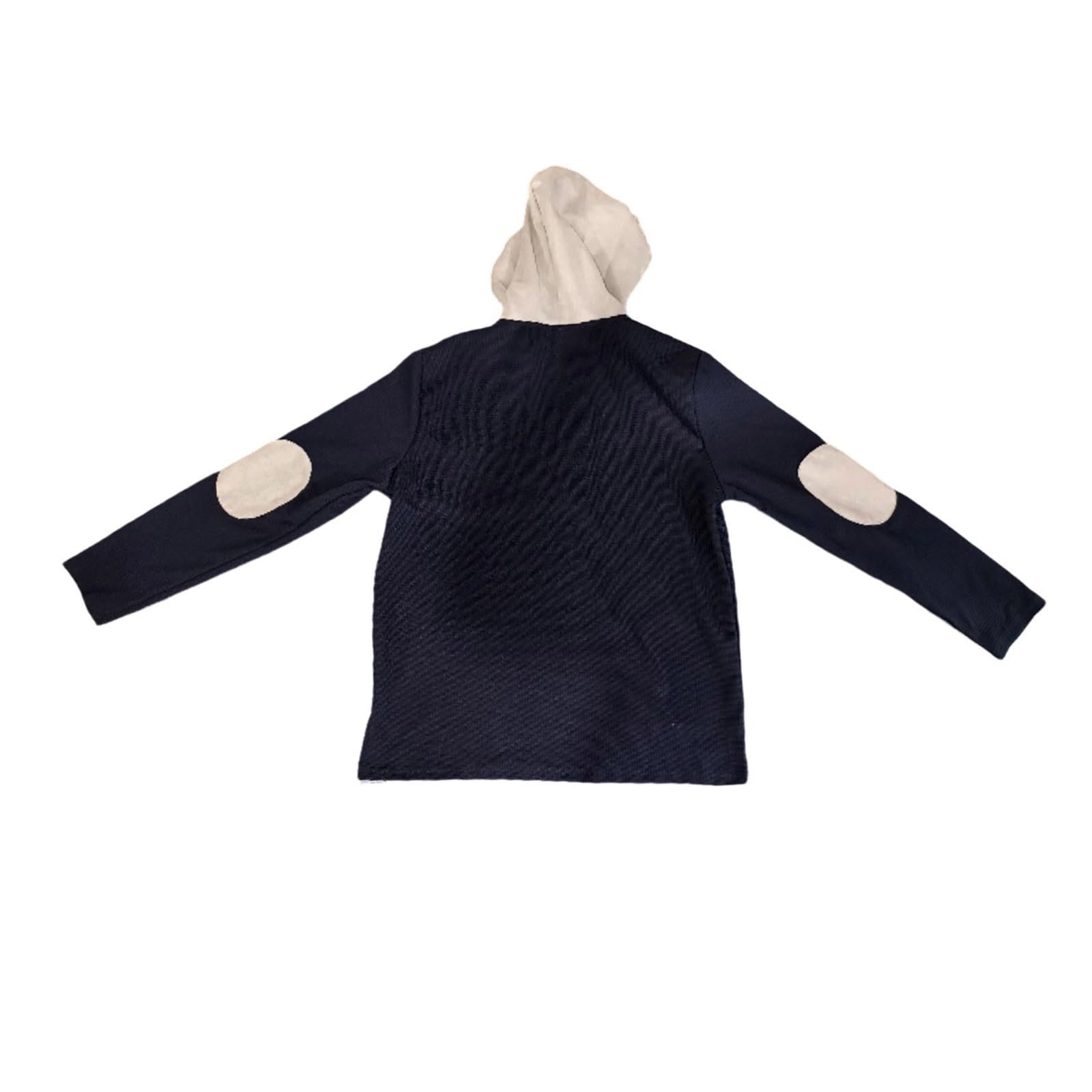 Strickhoodie mit Ellbogen- und halbem Reißverschluss vorne – bequemer Pullover für die Freizeit