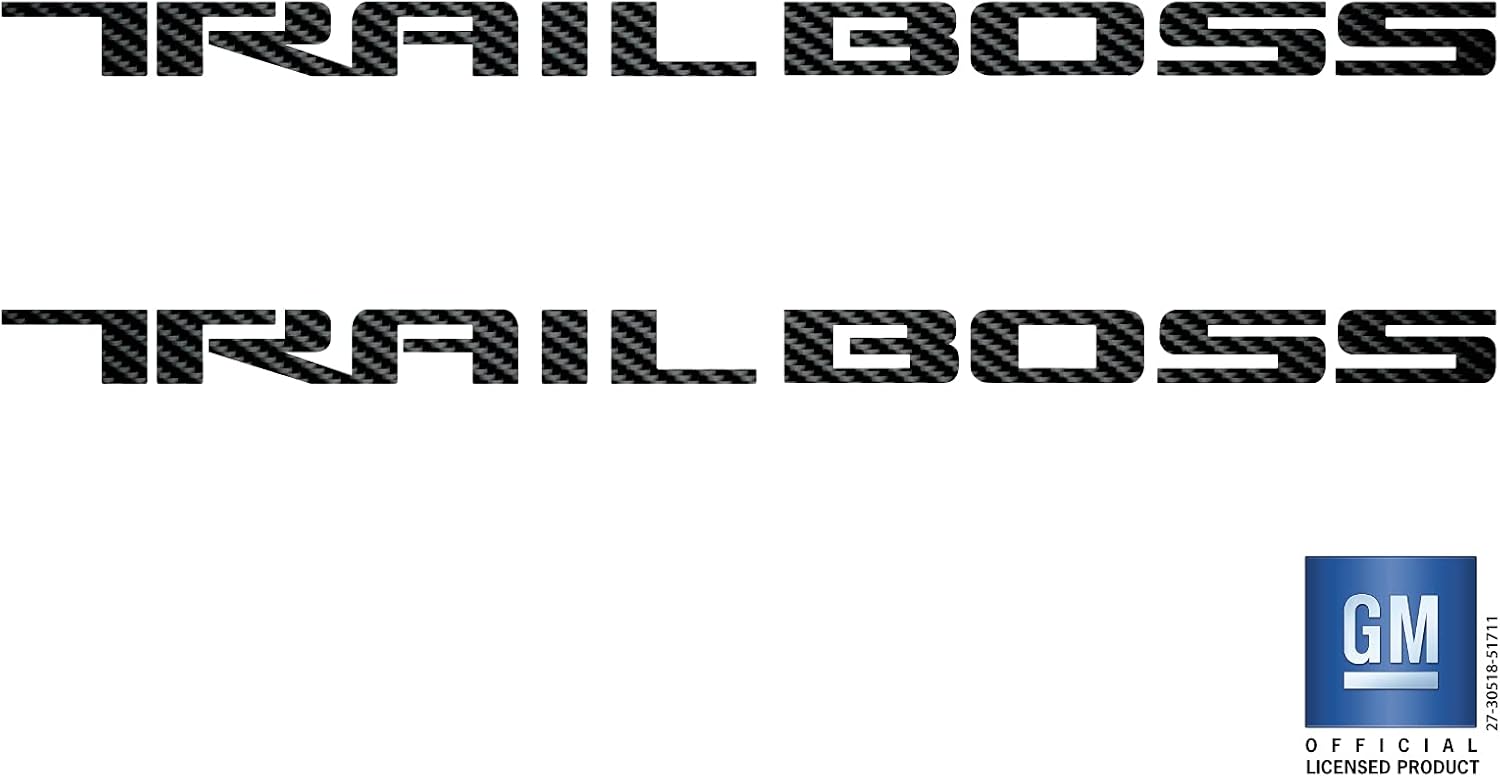 Chevy Silverado Carbon Fiber Trail Boss Hood Lettering Decals 2019-2026 Set of 2 GM Licensed