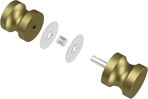 Miniatura 4 de CKB Pomo redondo de cristal de ducha de baño de una sola cara, oro cepillado con manija de puerta de acero inoxidable 304 sólido para accesorios de