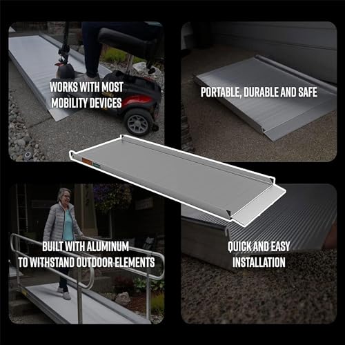 EZ-ACCESS GATEWAY 3G 3 Foot Aluminum Portable Wheelchair Mobility Device Ramp with Textured Surface and Self Adjusting Bottom Transition Plates