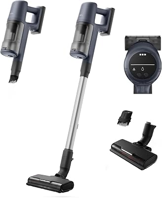 AEG Aspiradora Sin Cable AP61CB21DB, 21.6 V, Autonomía 40 min, Capacidad 0,5 L, Aspirador Escoba Vertical, Cepillo con Luces LED, Boquilla Multi-Superficies, Azul