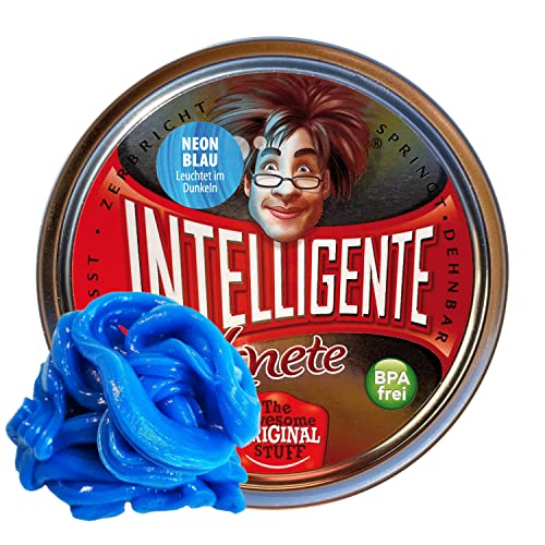 Intelligente Knete Glow in the dark (neon blue) BPA and gluten, 10.3 cm (L) x 10 cm (W) x 3.2 cm (H)