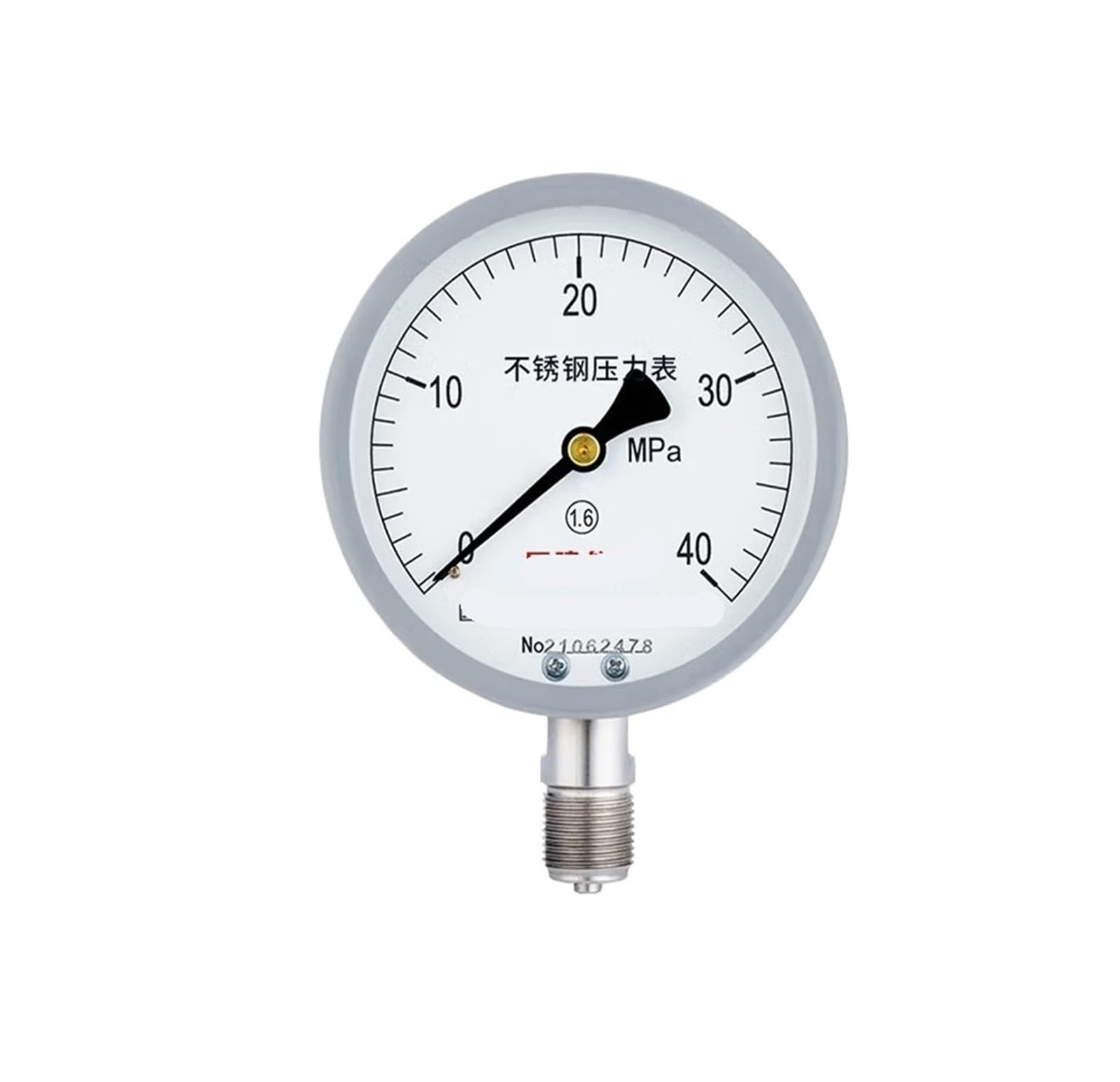 Manómetro de acero inoxidable Y-100BF, manómetro presión agua, aire, aceite hidráulico, vacío y 0 a,25 MPa(0-40MPa)