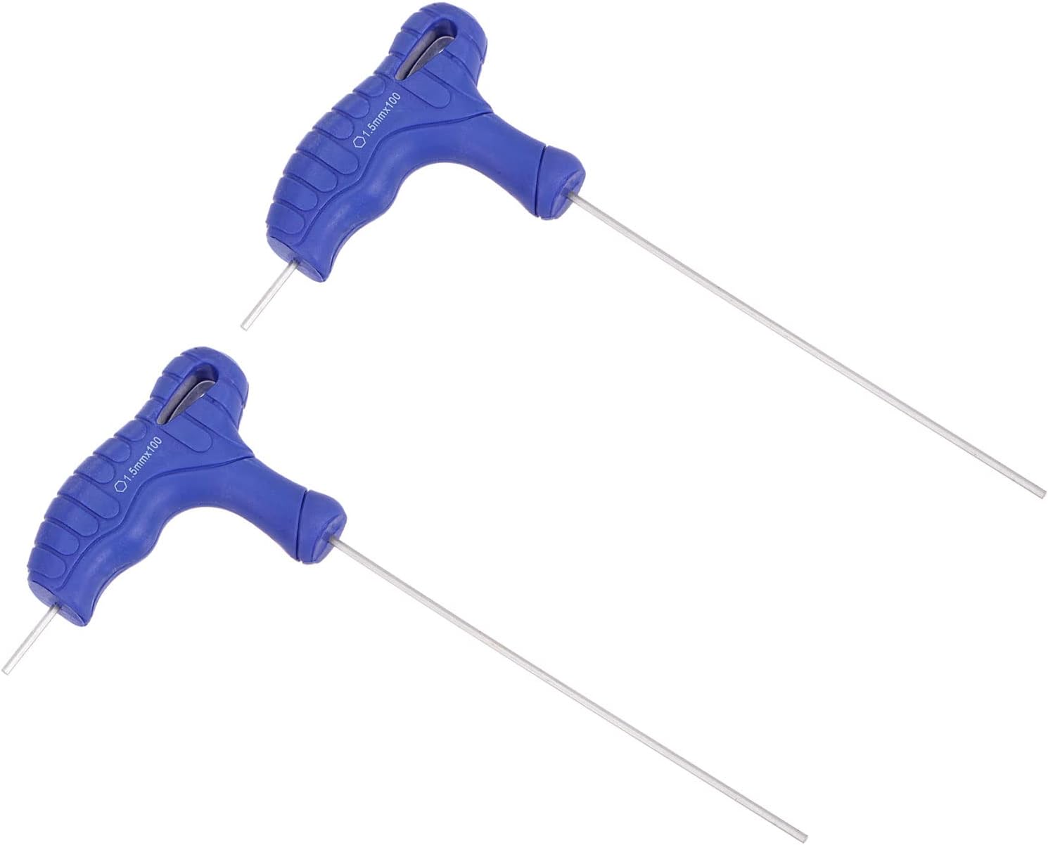 uxcell 1.5mm Hex Key T-Handle Dual End Wrench Spanner, Metric CR-V Steel 2 Pcs