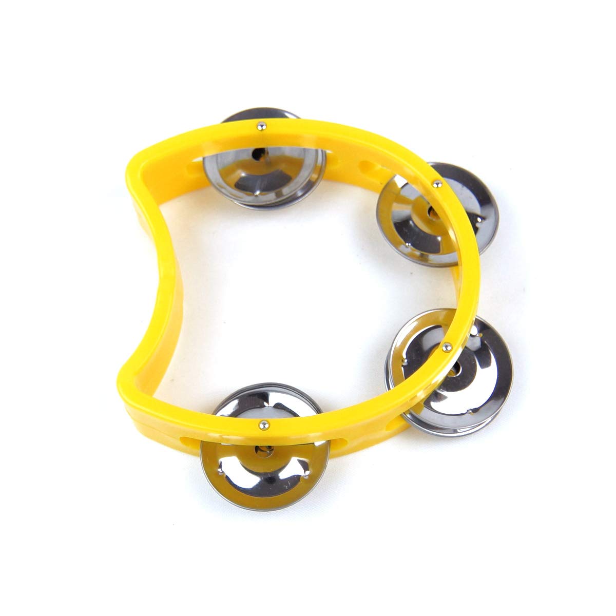 Special Ergonomic Shape Tambourine Yellow, Plastic 4