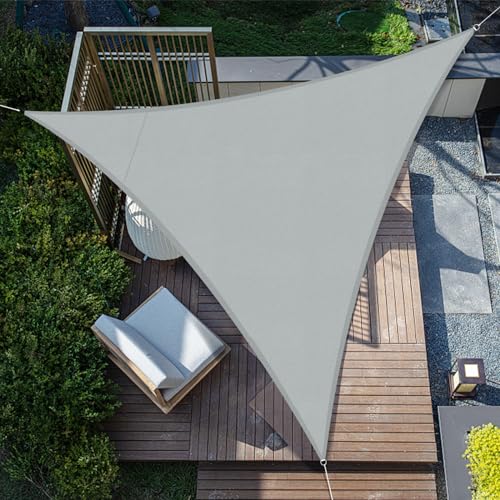 SUNNY GUARD Toldo Vela de Sombra Triangular Impermeable 3x3x3m Gris Claro