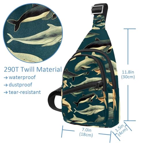 Mochila cruzada Painted Whale B multicolor con correa ajustable unisex 4