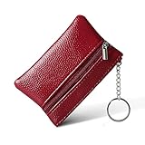 lmytdo Geldbörse Damen Leder Geldbeutel klein und im Kurzformat Brieftasche Damen Münzbeutel Portemonnaie PU Geldbeutel Mini Geldbörse für Frauen Kinder Coin Purse Wallet (Rot)