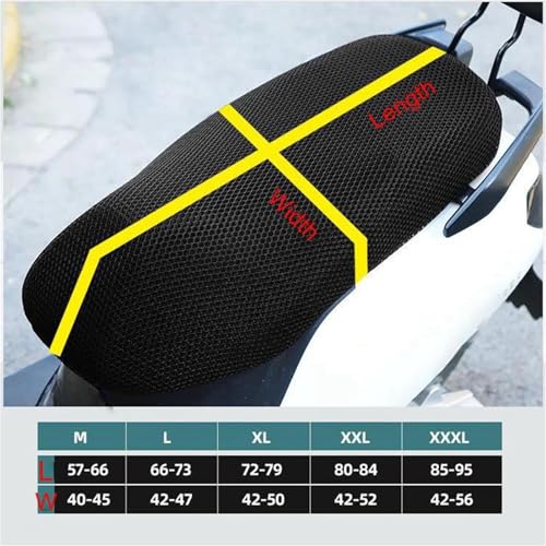Funda de asiento moto transpirable XXL 84x52cm de malla 3D 2