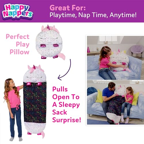 Happy Nappers Pillow & Sleepy Sack- Comfy, Cozy, Compact, Super Soft, Warm, All Season, Sleeping Bag with Pillow- Large 66” x 30”, Shimmer Unicorn by Happy Nappers - Image 3