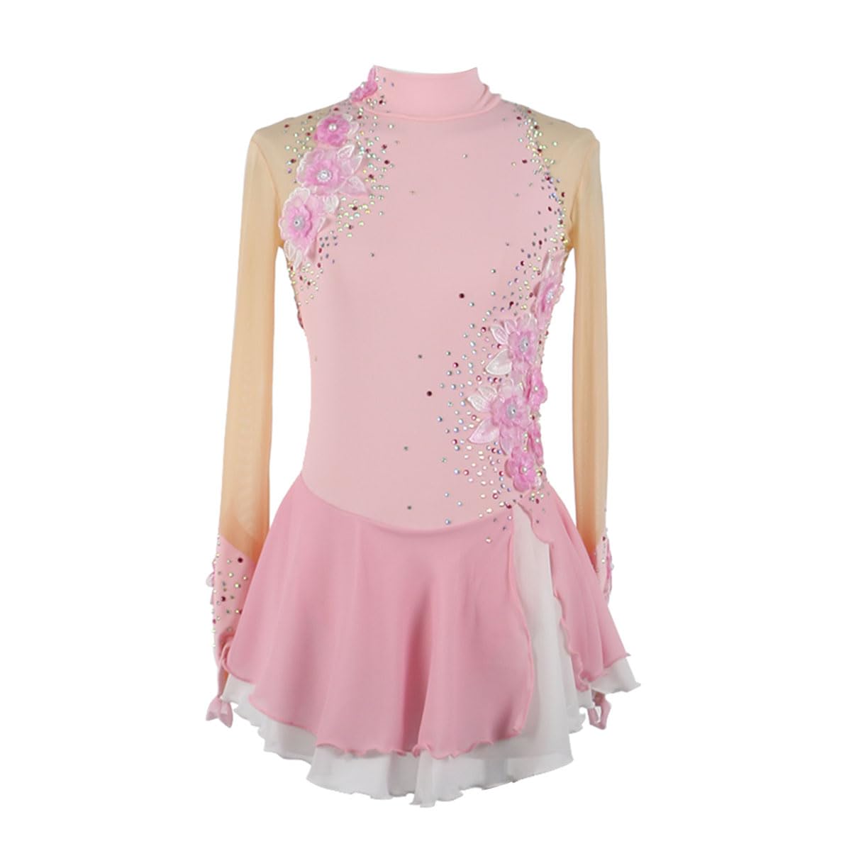 Eiskunstlauf Kleid Mädchen Kürkleid Strass Gymnastik Leotard Ballerina Kleid Latein Tanzkleid Rollkunstlauf Wettbewerb Tanzanzug Eiskunstlauf Zubehör