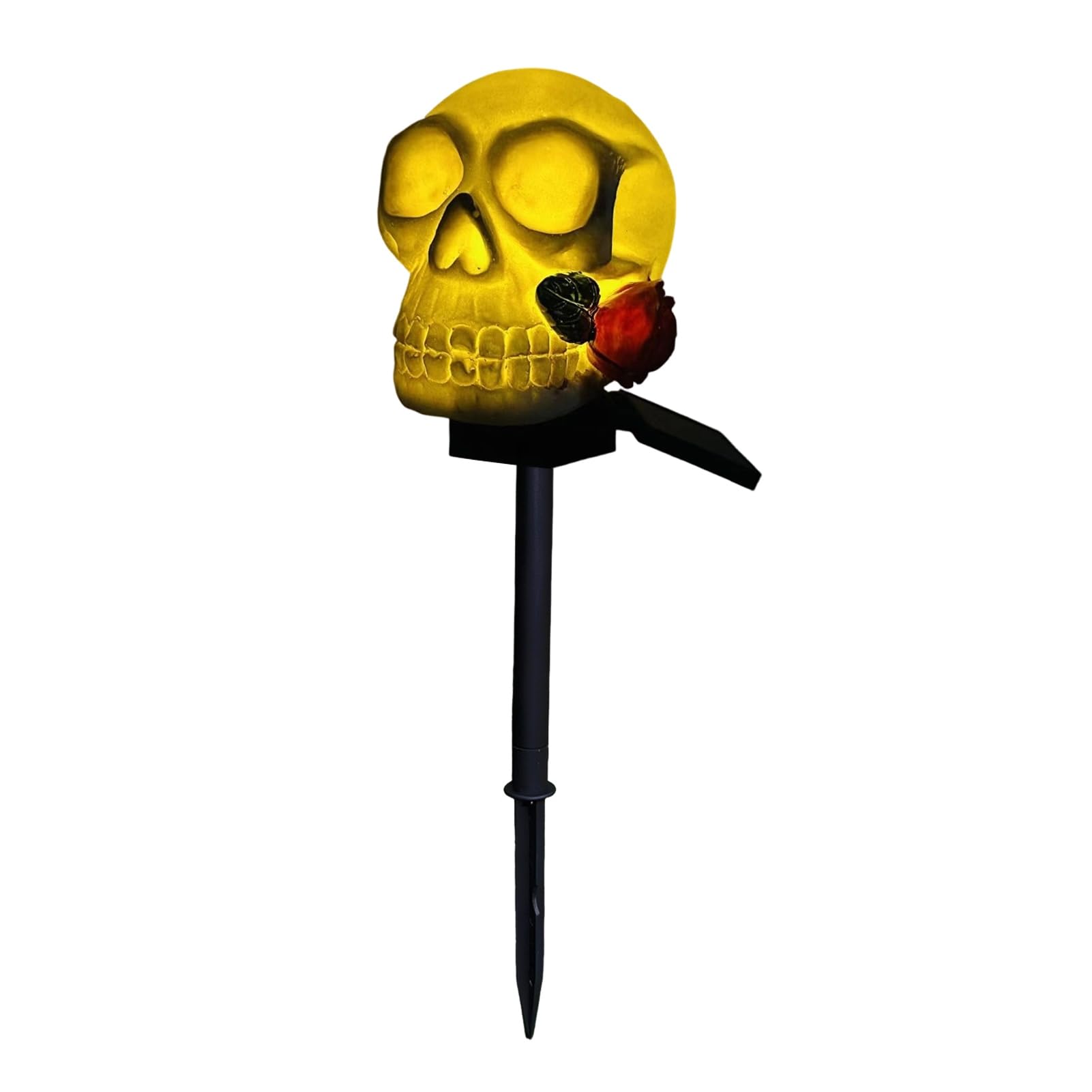 Skull Solar Garden Light, Warm LED Halloween Stake for Lawns and Path Decor