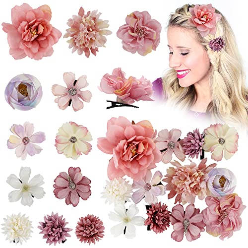 Ahoney 12 piezas pinzas de flores bohemias para cabello miniatura 1