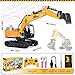 Shemira Remote Control Excavator, 13 Channel RC Excavator Toy for Boys 3-5 4-7 8-12 Year Old, 2.4Ghz RC Construction Vehicles with Metal Shovel & Light & Sound, Kids Christmas Birthday Gifts