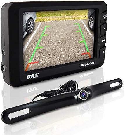Pyle Wireless Rear View Backup Camera - 4.3” LCD Monitor Built-in Distance Scale Lines Parking/Reverse Assist w/Adjustable Slim Bar Cam Marine Grade Waterproof Night Vision LEDs - Pyle PLCM4375WIR_0