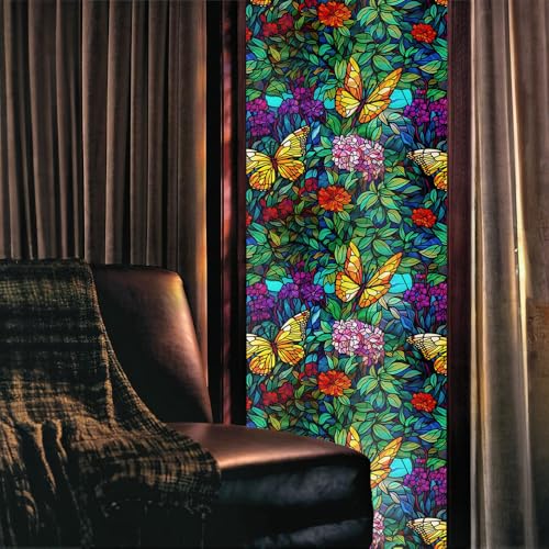 Vinilo decorativo vidrio vitral 40x300 cm autoadhesivo miniatura 2