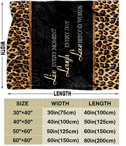Luvivihome Brown Leopard Throw Blanket, Cozy Soft Cheetah Print Blanket Black Blanket, Fluffy Warm Lightweight Plush Flannel Fleece Blanket For Couch, Bed, Sofa, Inspirational Gifts For Women, 40"X50" #TOP6