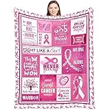 Breast Cancer Gifts for Woman, Breast Cancer Survivor Gifts for Women, Breast Cancer Gift, Pink Ribbon Breast Cancer Awareness, Breast Cancer Awareness Items Decorations Throw Blanket 60'X50'