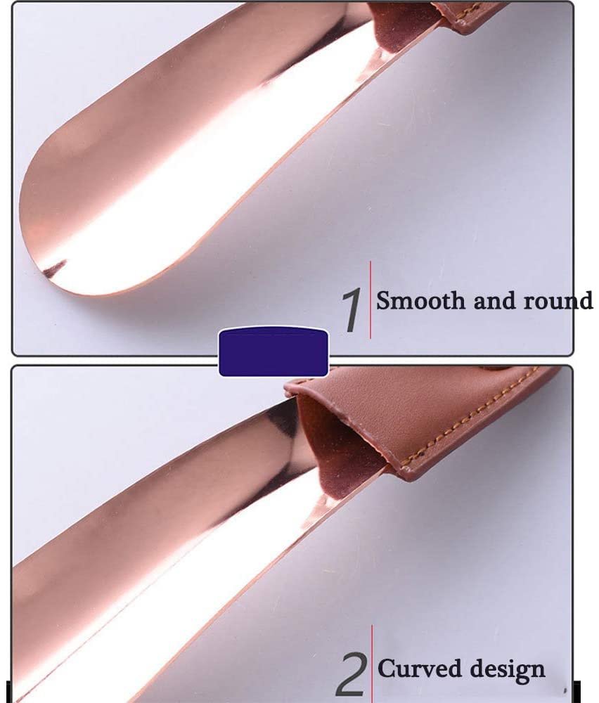 Calzador profesional de acero inoxidable para zapatos fáciles de llevar, adecuado para hombres, personas mayores, mujeres, embarazadas y niños, color oro rosa