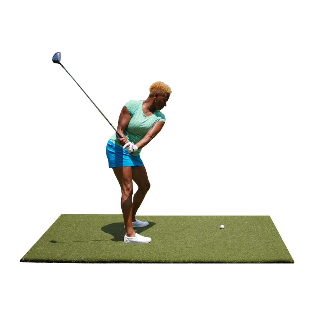 The Original Country Club Elite® by Real Feel Golf Mats® 5' X 8' Simulator Size Golf Mat | Heavy Duty Commercial Practice Mat | Accepts A Real Tee | Swing Down and Through | Indoor/Outdoor