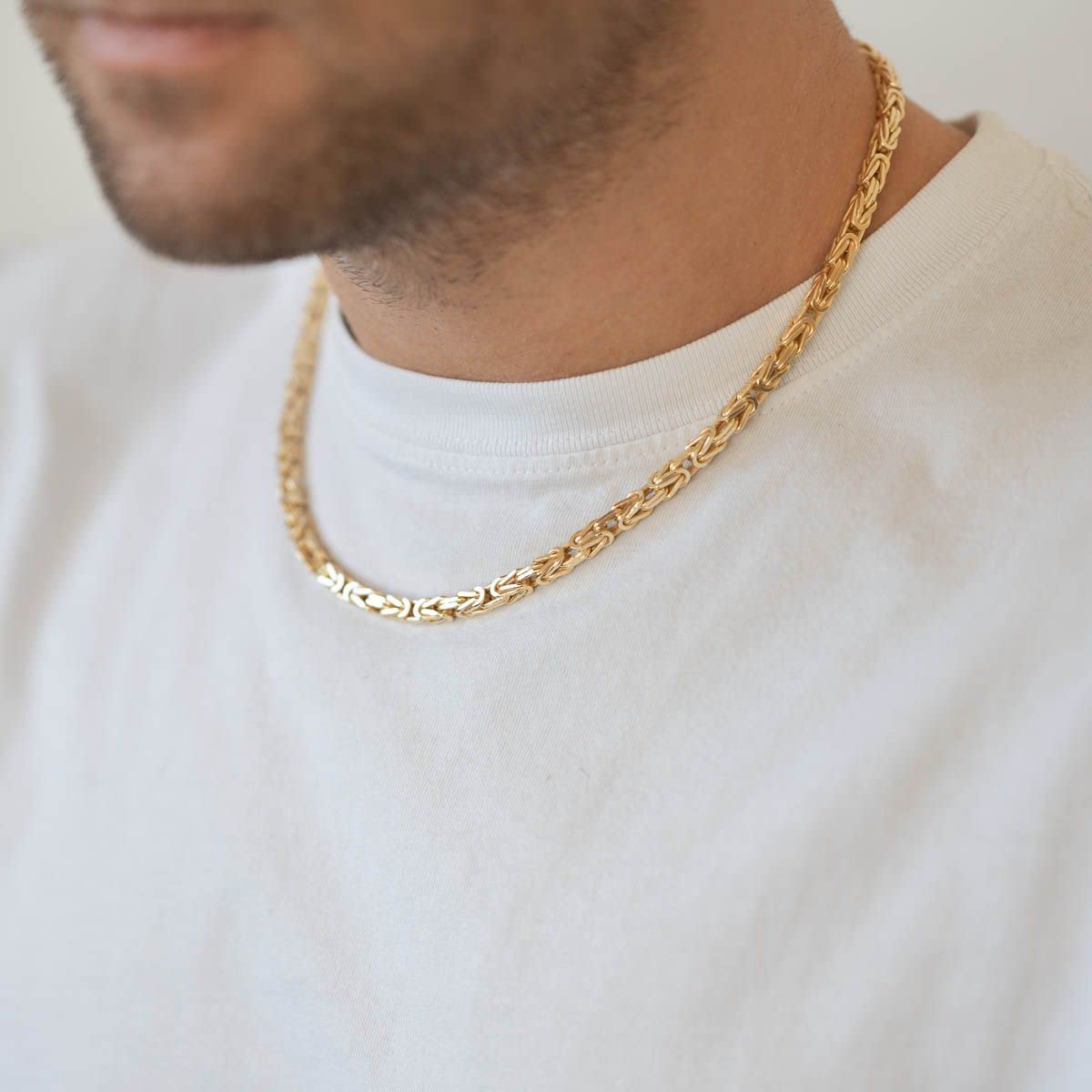 MATERIA by Matthias Wagner Collana da uomo in argento 925 placcato oro 50-70 cm