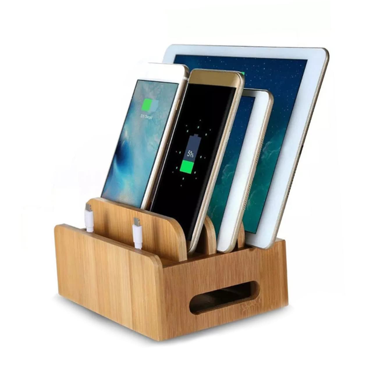 UPKOCH Stazione Di Ricarica in Legno Per Dispositivi Elettronici Organizer Usb Multi Dispositivo Con Supporto Per e Tablet Design Per Scrivania Ordinata e Pulita