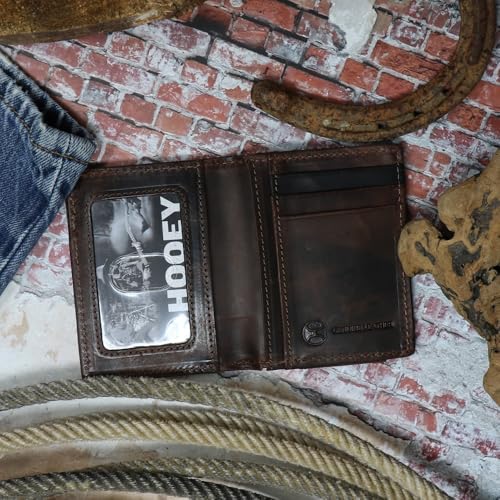 HOOEY Men's Southwestern Embossed Bi-Fold Money Clip Wallet Brown One Size4