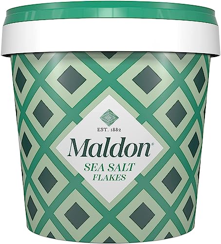 Maldon Salt, Sea Salt Flakes, 3.1 lb, Bulk Tub, Kosher, Natural, Handcrafted, Gourmet, Pyramid Crystals (Pack of 2)
