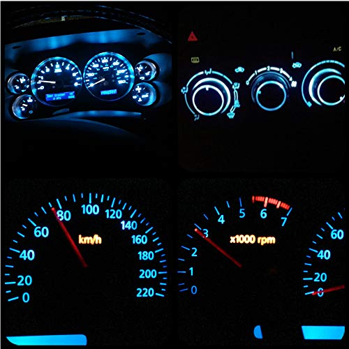 Image of WLJH 10x Ice Blue T4.2 Neo Wedge Led 3030 Chip 10mm Base Car Instrument Cluster Led Bulb Dashboard Gauge Bulb HVAC AC Heater Climate Control Lamps Switch Indication Interior Light Replacement | 3030 SMD, 9454848, Clock and Instrument Cluster Lights, HVAC Control, Direct Replacement, 360 Light Output, 10-Pack