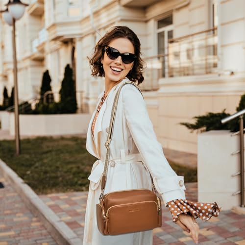 Image of Missnine Small Crossbody Purse Women Quilted Crossbody Bags Soft Leather Shoulder Handbags with Adjustable Strap