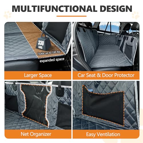 Image of ANOSOSPECIAL Back Seat Extender,Dog Car Seat Cover,Waterproof Pet Hammock Travel Bed,Durable Camping Air Mattress,Non Inflatable Car Bed Mattress Easy Clean for SUV Truck (Grey)