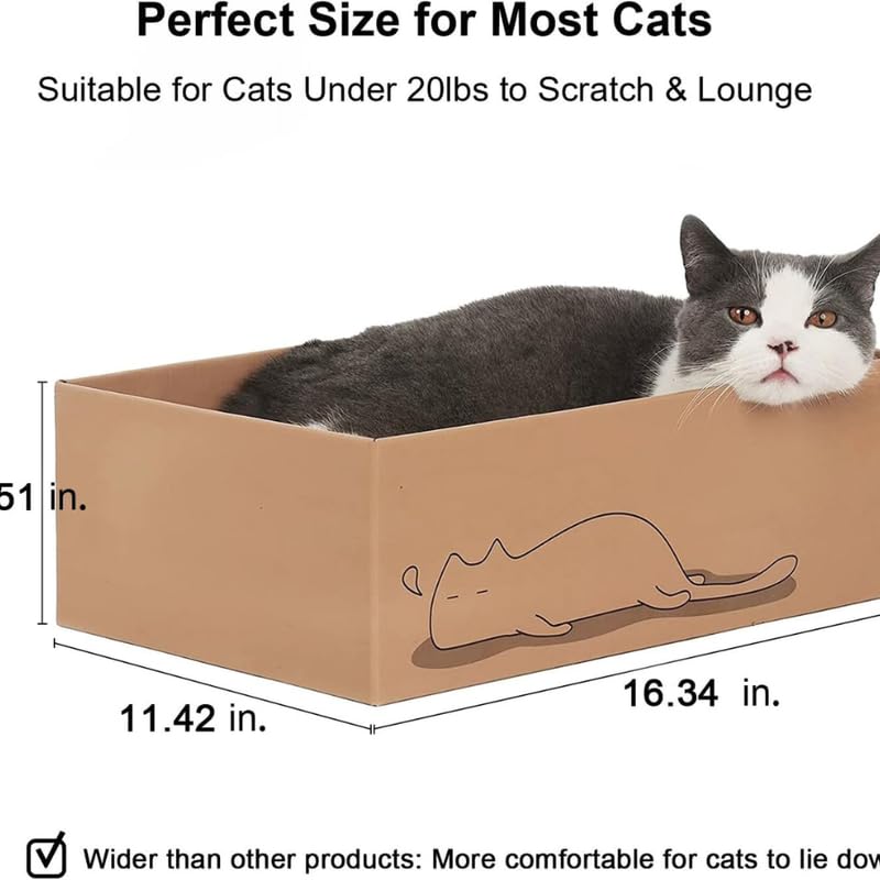 Image of Dog Trust Extra Large Cat Scratcher Cardboard, Scratch Pad with Cat Scratcher Box, Reversible Cardboard Refill Pad