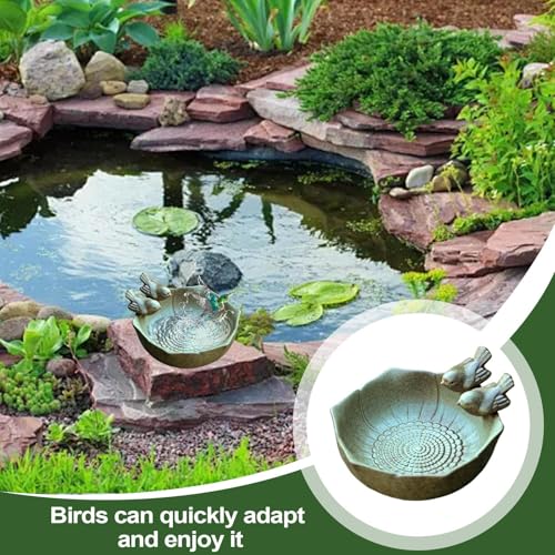 Comedero para pájaros de cerámica artística y plato decorativo exterior de alta resistencia 4