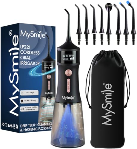 Image of MySmile LP221 Cordless Water Flossers for Teeth w /UVC Light & OLED Display